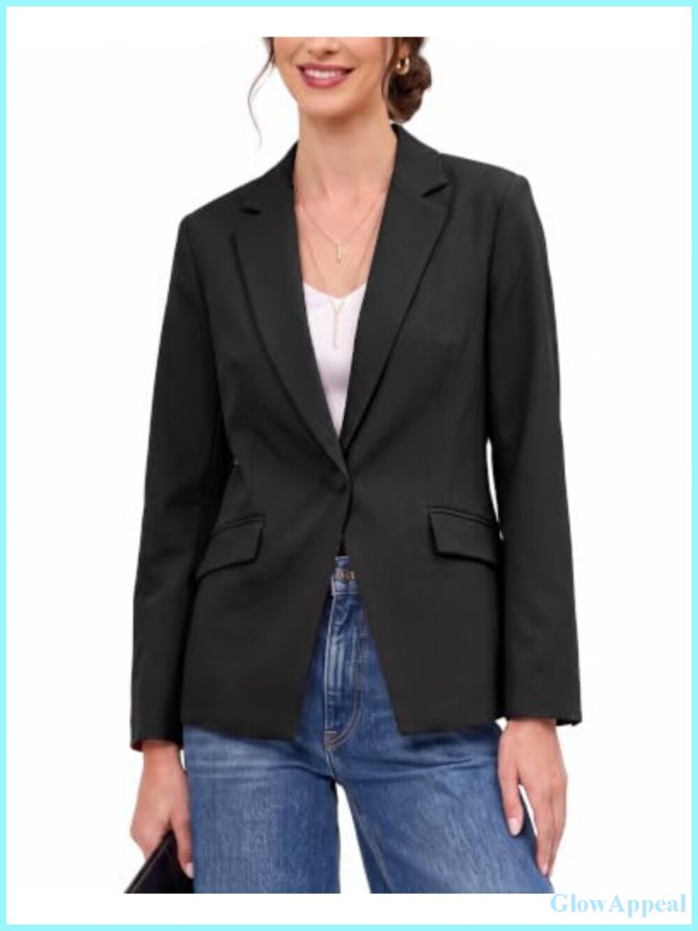 Womens Blazer Long Sleeve Notch Collar Business Casual Suit Jacket